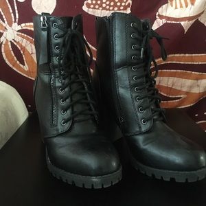 Heeled combat boots